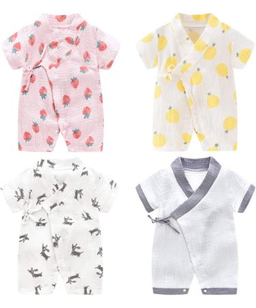 PAUBOLI Baby Kimono Robe Newborn Cotton Yarn Bodysuit Romper Infant Japanese Pajamas 0-24 Months 6-12 Months Grey - Buy Online on GoSupps.com
