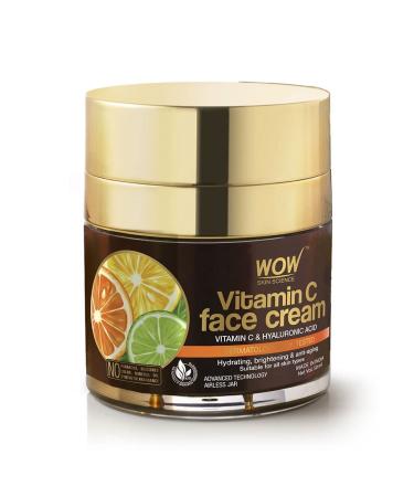 WOW Skin Science Vitamin C Moisturizer Face Cream - Anti Aging Face Moisturizer for Men & Women - Oil Free  Dry Skin Face Lotion - Facial Skin Care Products For All Skin Types (1.69 oz)