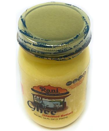 Rani Ghee Pure Grass Fed Clarified Butter 16oz Glass Jar | Paleo & Keto Friendly | Gluten Free | Product of USA - Buy Online on GoSupps.com