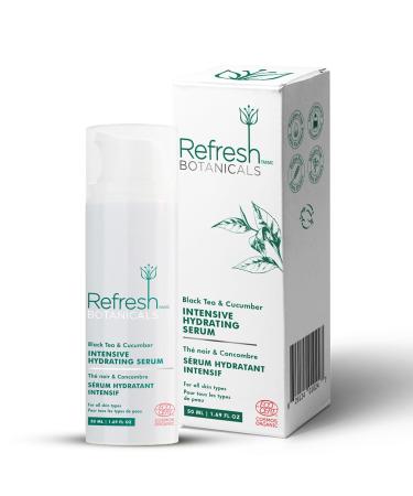 Refresh Botanicals Intensive Hydrating Serum | Certified Organic Hydrating Face Serum Moisturiser | Hypoallergenic Non-Comedogenic | Vegan Paraben free | Made in Canada | 50 ML