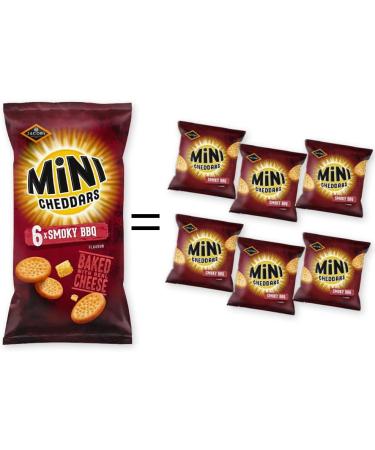 Jacobs Mini Cheddars Smoky BBQ Flavour 12 Mini Bags - Snack Pack 2 Packs of 6 x 23g - Crunchy Baked Cheese Snack Lunch Box Picnic Party Snacks Office Treat | Included Jaspem Shopping List - Buy Online on GoSupps.com