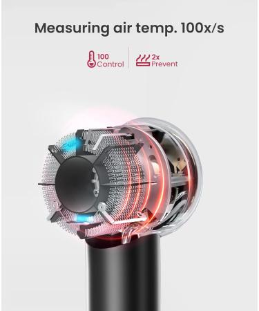 Fast Drying Ionic Hair Dryer - 500 Million Negative Ions Lightweight Low Noise No Damage SuperFlow1 - Perfect for Frizz-Free Luxurious Hair - Buy Online on GoSupps.com