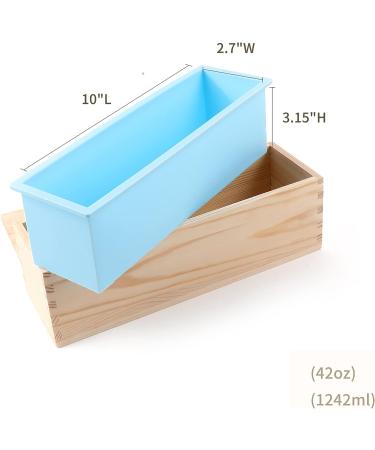DOYOLLA Silicone Soap Loaf Molds with Wooden Box and Covers - Set of 2 (84oz) - Ideal for Homemade Soaps - Random Color - Buy Online on GoSupps.com