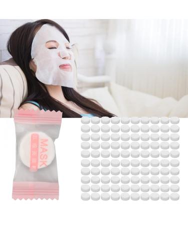 100pcs Compressed Facial Mask Sheet - Disposable Pure Cotton DIY Skincare Mask for Home & Salon Beauty - Buy Online on GoSupps.com