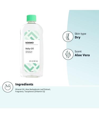 Solimo Baby Oil with Aloe Vera & Vitamin E - 20 fl oz (Pack of 1) - Buy Online on GoSupps.com