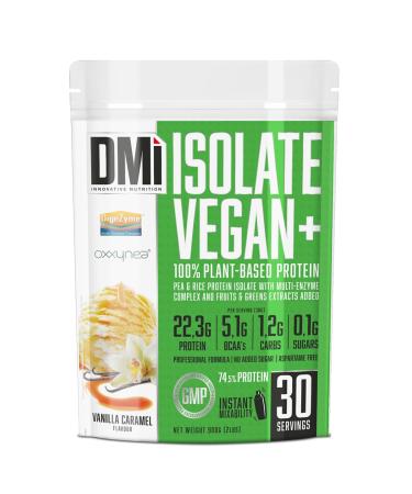 DMI INNOVATIVE NUTRITION DMI ISOLATE VEGAN+ (With Oxxynea + DigeZyme ) Pea and Rice Protein Isolate Base - 900g (Vanilla Candy)