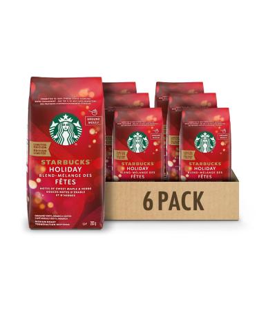 Starbucks Holiday Blend 2019 Medium Roast Ground Coffee 283g Bag 6 Count 6 count (Pack of 1)