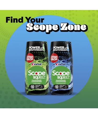 Scope Squeez Mouthwash Concentrate - Original Mint Flavor | 50mL Bottle | Control Strength | Equal to 1L Outlast *vs 1L - Buy Online on GoSupps.com