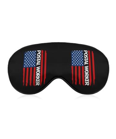U.S. Postal Worker Flag Sleep Mask Eye Cover for Sleeping Blindfold with Adjustable Strap Blocks Light Night Travel Nap for Men Women
