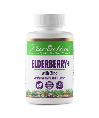 Paradise Herbs Earth's Blend Elderberry+ with Zinc 60 Vegetarian Capsules