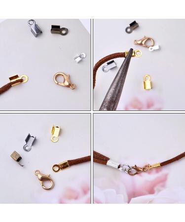 1200pcs Metal Fold Over Cord Ends Crimp Caps for Jewelry Making - Buy Online on GoSupps.com