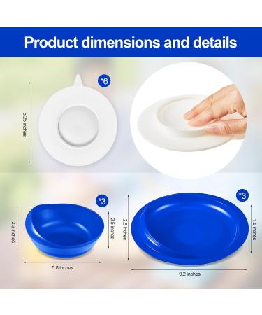 Plate High-Low Adaptive Bowl for Disabled Handicapped and Elderly Adults with Special Needs from Parkinsons Dementia(3 set) - Buy Online on GoSupps.com