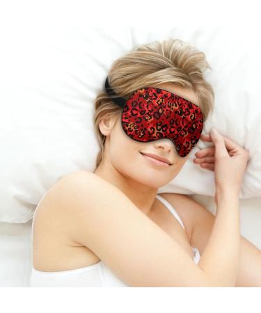 Jaguar Wild Color Leopard Skin Sleep Mask for Women - Adjustable Eye Shades with Elastic Strap | Luxurious Comfort for Travel & Home - Buy Online on GoSupps.com