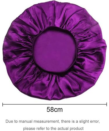 Buy Quesuc Elegant Sleeping Hat for Women - Silk Satin Sleep Cap (Black & Purple) - Soft Satin Hair Care Headgear | International Shipping Available - Buy Online on GoSupps.com