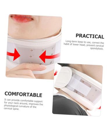 Minkissy Cervical Neck Collar - Breathable Neck Brace for Support & Exhaust Guard - 48.5x8cm White - Buy Online on GoSupps.com