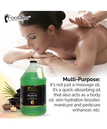 Foot SPA Massage Oil with Eucalyptus Extract - 128 Oz | Professional Full Body Massage Therapy for Sore Muscles & Dry Skin Repair - Manicure & Pedicure Essential - Buy Online on GoSupps.com