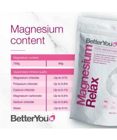 BetterYou - Relaxing Bath Flakes - Pure Zechstein Magnesium Chloride Pink Geranium Bergamot Blend for Ultimate Relaxation - Developed in the UK by BetterYou - 750g - Buy Online on GoSupps.com