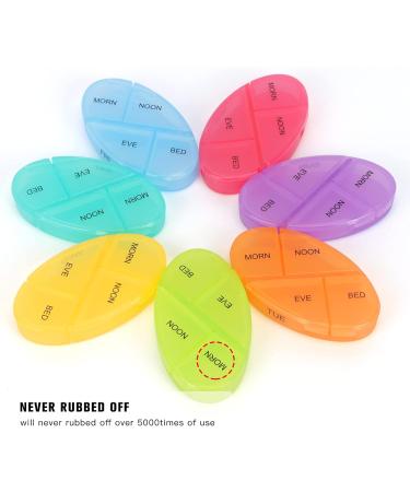 Weekly Pill Organizer - 7 Day Medicine Organizer with Pull-Out Design & 4 Compartments for Vitamins Capsules Fish Oil | International Shipping Available - Buy Online on GoSupps.com