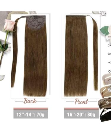 Easyouth Light Brown Ponytail Extension - Real Remy Hair Braid 18 Inch 80g #4 - Perfect Hairpiece for Instant Glam - Buy Online on GoSupps.com