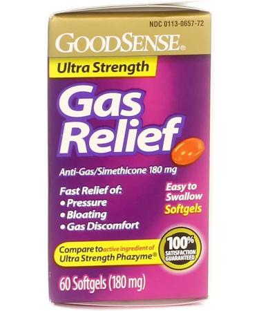 Gas Relief Ultra Strength Softgels - Fast Gas Relief with Powerful Ingredient - 60 Softgels - Buy Online on GoSupps.com