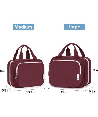 Narwey Hanging Travel Toiletry Bag for Women - Wine Red (Large) | Organizer for Cosmetics, Makeup, and Travel Size Accessories - Buy Online on GoSupps.com