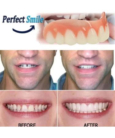 Adjustable Snap-On Dentures for Men - Eat, Smile & Cover Imperfections Instantly - Top & Bottom Set of Temporary Fake Teeth for Confidence Boost - Buy Online on GoSupps.com