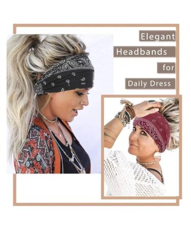Generse Women's Wide Headbands - Boho Knot Elastic Hairbands for Running & Yoga (3 Pack) - Stylish & Comfortable - Buy Online on GoSupps.com
