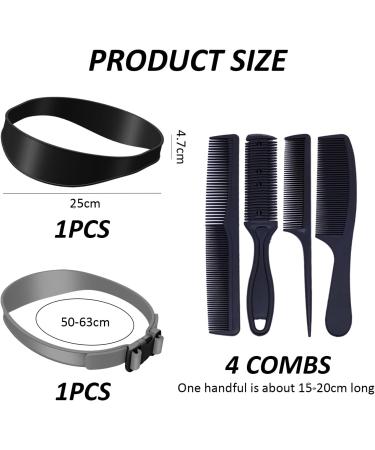 1 Piece Hair Tie with Snap 1 Piece Silicone Hair Tie 4 Pieces Hair Combs Adjustable Hair Clipper Hair Trimmer Curved Hair Cutting Tool (Grey and Black) - Buy Online on GoSupps.com