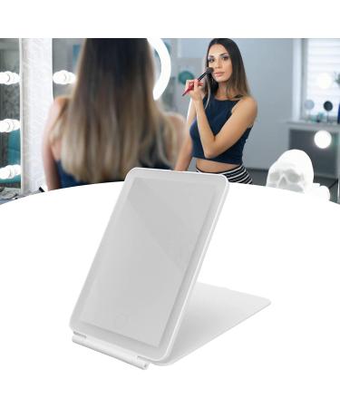 LED Lighted Makeup Mirror Portable Vanity Mirror Stepless Dimming Rotation Touch Switch Rechargeable Mirror 3 Light Colors Desktop Cosmetic Light Up Mirror for Home Use(White) - Buy Online on GoSupps.com