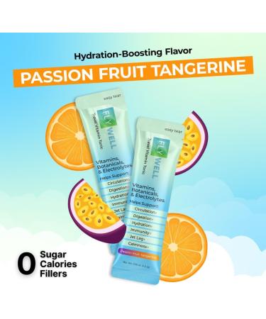 Travel Vitamin Tonic - Electrolyte Powder for Jet Lag & Hydration | Passion Fruit Tangerine | Immune Support & Calmness | 15 Sticks - Buy Online on GoSupps.com