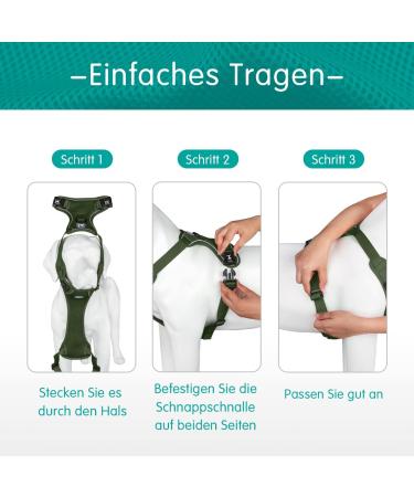 Buy POPOTET Reflective Dog Harness - Soft Breathable Adjustable Vest (Military Green Medium) | International Shipping Available - Buy Online on GoSupps.com