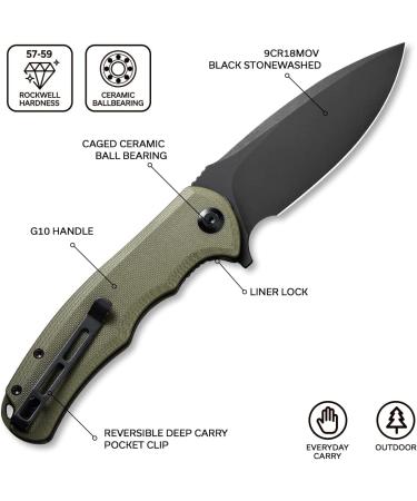 CIVIVI Praxis Flipper Pocket Knife C803F - Black Stonewashed Finish - Buy Online on GoSupps.com