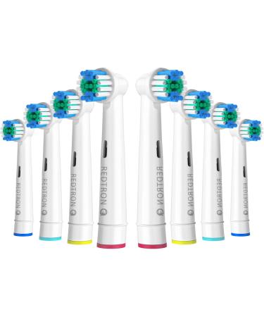 REDTRON Replacement Brush Heads Compatible with Oral B (8 Pcs) Electric Toothbrush Replacement Heads for Precision Clean Toothbrush Heads for Pro1000 Pro3000 Pro5000 Pro7000 and More White 8