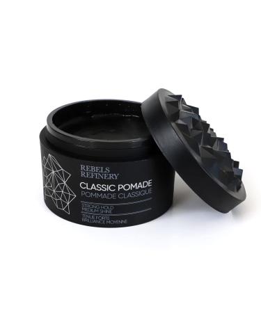 REBELS REFINERY Classic Pomade for Men   Strong Hold and Medium Shine   3.5 Oz.