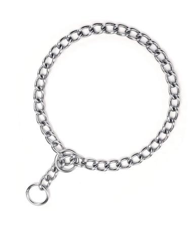 Filhome Dog Choke Collar Stainless Steel Dog Choke Chain Collar Puppy Metal Choke Collar P Chain Slip Chain Collar for Training Length: 21.6" 3mm