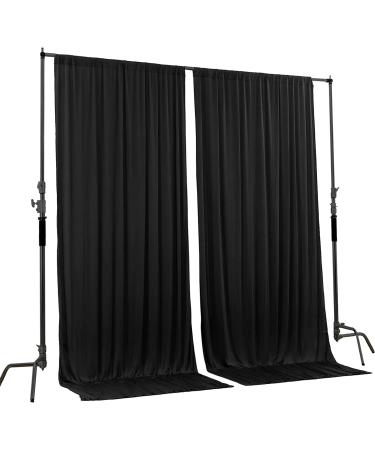10x10 ft Black Polyester Backdrop Drapes Curtains with Rod Pockets - Wedding & Party Decor - Buy Online on GoSupps.com