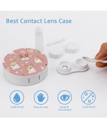 Corgi Dogs Contact Lens Travel Kit - Portable Cute Case with Mirror for Daily Outdoor Use | Perfect Gift for Dog Lovers - Buy Online on GoSupps.com
