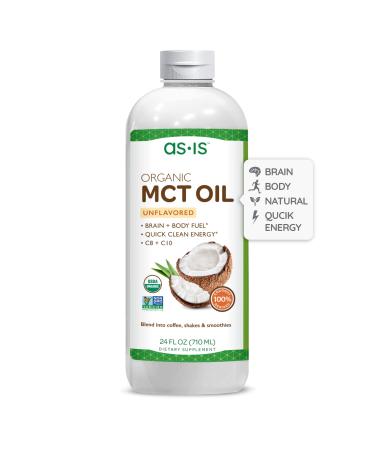 Organic MCT Oil C8 & C10 | Unflavored | 100% from Non-GMO Coconuts | Perfect for Morning Coffee | Quick Clean Energy | 24 fl oz | by as-is 24 Fl Oz (Pack of 1)
