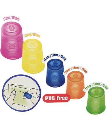 Flexible Rubber Thimble Set for Hand Sewing and Quilting - 5 Sizes 14-18, Assorted Colors - 5-pc Bundle with 'Needleworker' Magnet - Buy Online on GoSupps.com