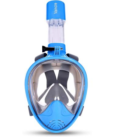Vaincre 180 Full Face Snorkel Mask - Panoramic View, Anti-Fog, Anti-Leak - Sky Blue Large/Extra Large - Buy Online on GoSupps.com