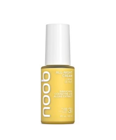 NOOB All-Night Face Cream Reduces Fine Lines & Wrinkles Boosts Collagen Production Enhances Firmness & Tone | Bakuchiol Coenzyme Q10 & Algae Extract | Vegan Organic Natural 2 Oz