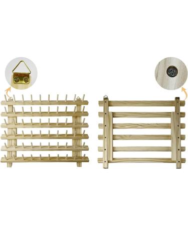 WENNUO Wooden Thread Rack Organizer for 60 Spools - Embroidery & Sewing Thread Holder with Hanging Hooks - Braiding Hair Rack for Hair Stylists - Buy Online on GoSupps.com