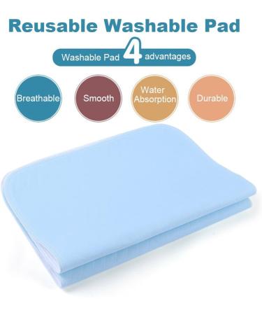 45x60 Four-Layer Washable Water-Absorbing Mattress Inserts - Reusable Absorbent Pads for Adult Incontinence - Blue & White - International Shipping Available - Buy Online on GoSupps.com