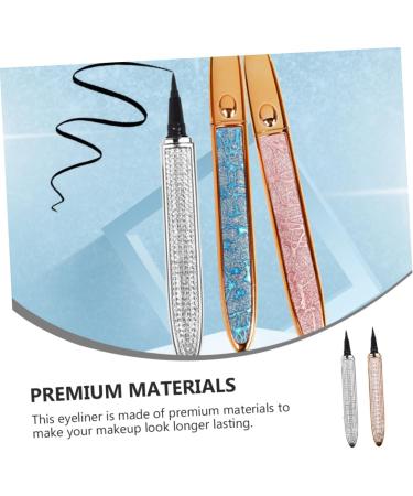 Healeved 2pcs Diamond Eyeliner Liquid Eye Liner Rhinestone Eyeliner Eye Beauty Pens Lash Accessories Silver Assorted Color - Buy Online on GoSupps.com