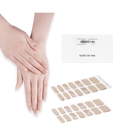 Danni & Toni Half-Hardened Gel Nail Films Biachide Dreams Pale Brown Pink Gold Foil Self-Adhesive Nail Stickers 28 Wraps Perfect for DIY Nail Art - Buy Online on GoSupps.com