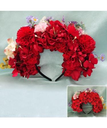JSGHGDF Bridal Garlands Florals Crown Wedding Flower Headband Beach Wreath Hairband Girls Hair Accessory Women Head Hoop Props Blue - Buy Online on GoSupps.com
