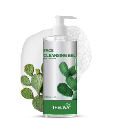 THELIVA Hydrating Face Wash for Women Cactus Extract Facial Cleanser Anti Aging & Gentle Cleanser for Oily Skin Hydro Boost Gel Texture Refreshing Daily Wash 13.5 oz