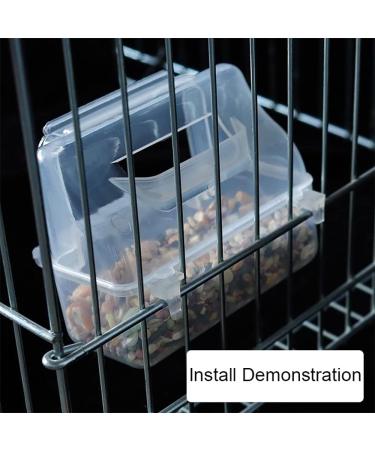 LSRVNM 2-Piece Bird Cage Feeder Set - Transparent Parrot Feeder & Water Bowl for Budgies Canaries & Nymphics - Perfect Hanging Design with Standing Poles - Buy Online on GoSupps.com
