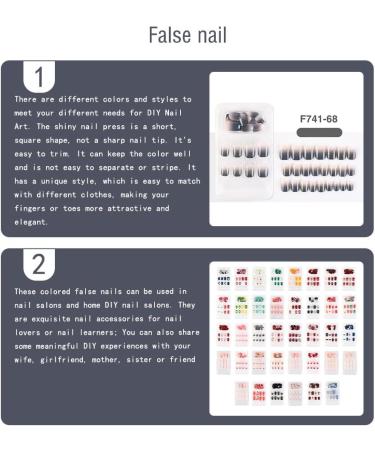 dijiusidy False Nail Perfect Matching Simple to Wear Fingernail Full Coverage Press Type Strong Viscosity Adjustable Paster Type 19 F741 Type 19 F741 - Buy Online on GoSupps.com