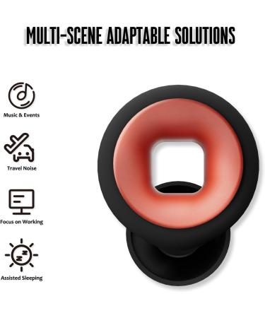 Concert Ear Plugs - High Fidelity Noise Cancelling Earplugs for Musicians & Festivals | 2 Pairs with 6 Reusable Foam & Silicone Tips - 25-33dB Noise Reduction - Buy Online on GoSupps.com